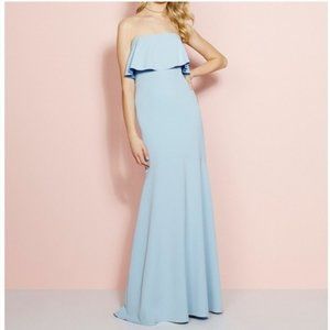 Nicole Miller light blue strapless mermaid gown